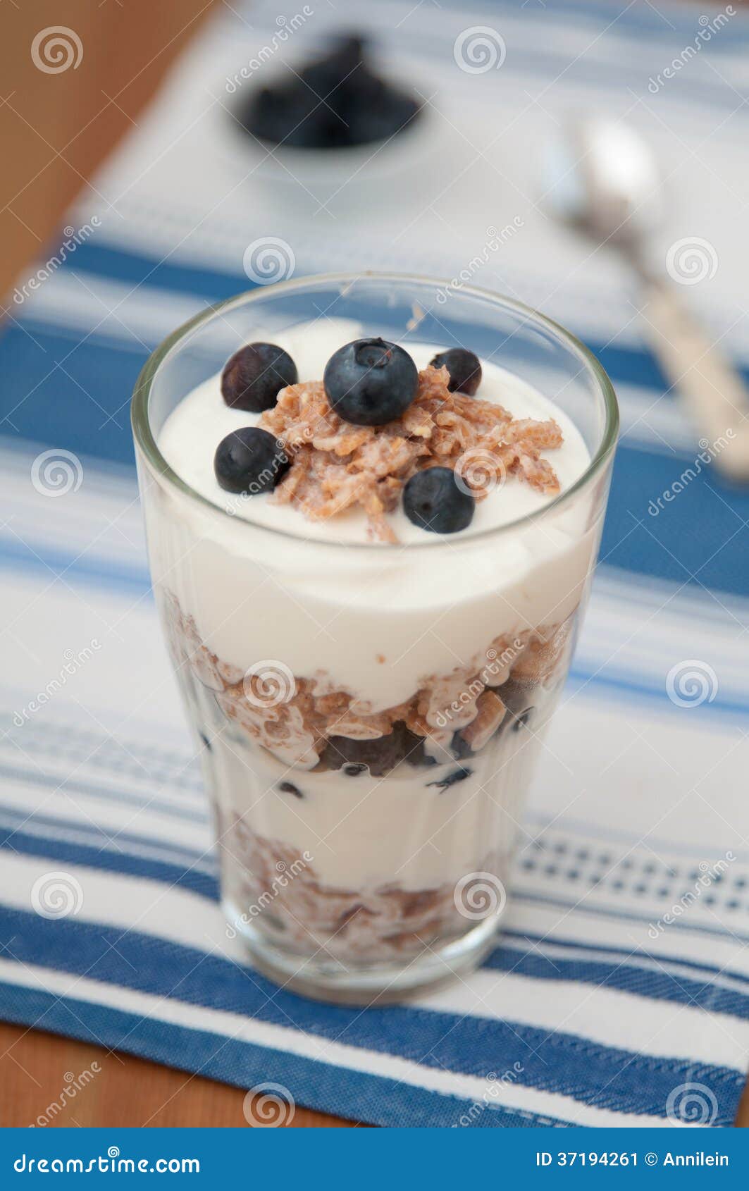 Blueberry Yoghurt Parfait stock image. Image of oatmeal - 37194261