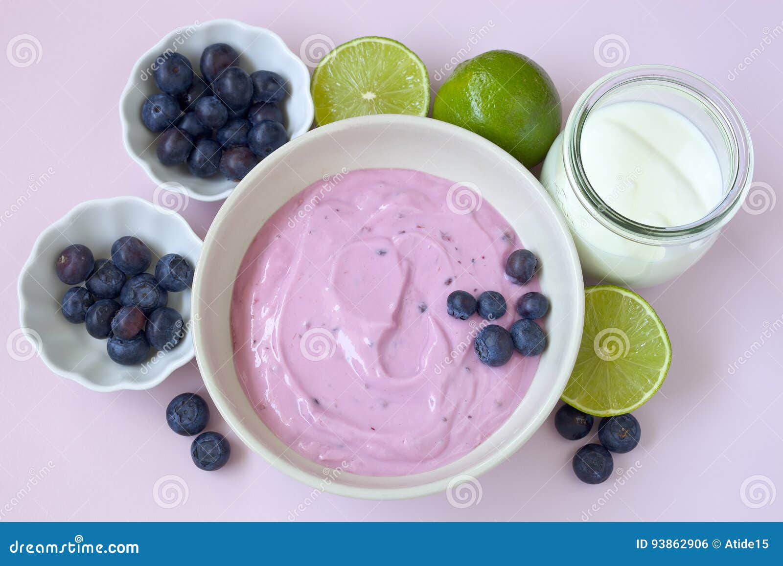 Blueberry yogurt stock photo. Image of calcium, healthy 93862906