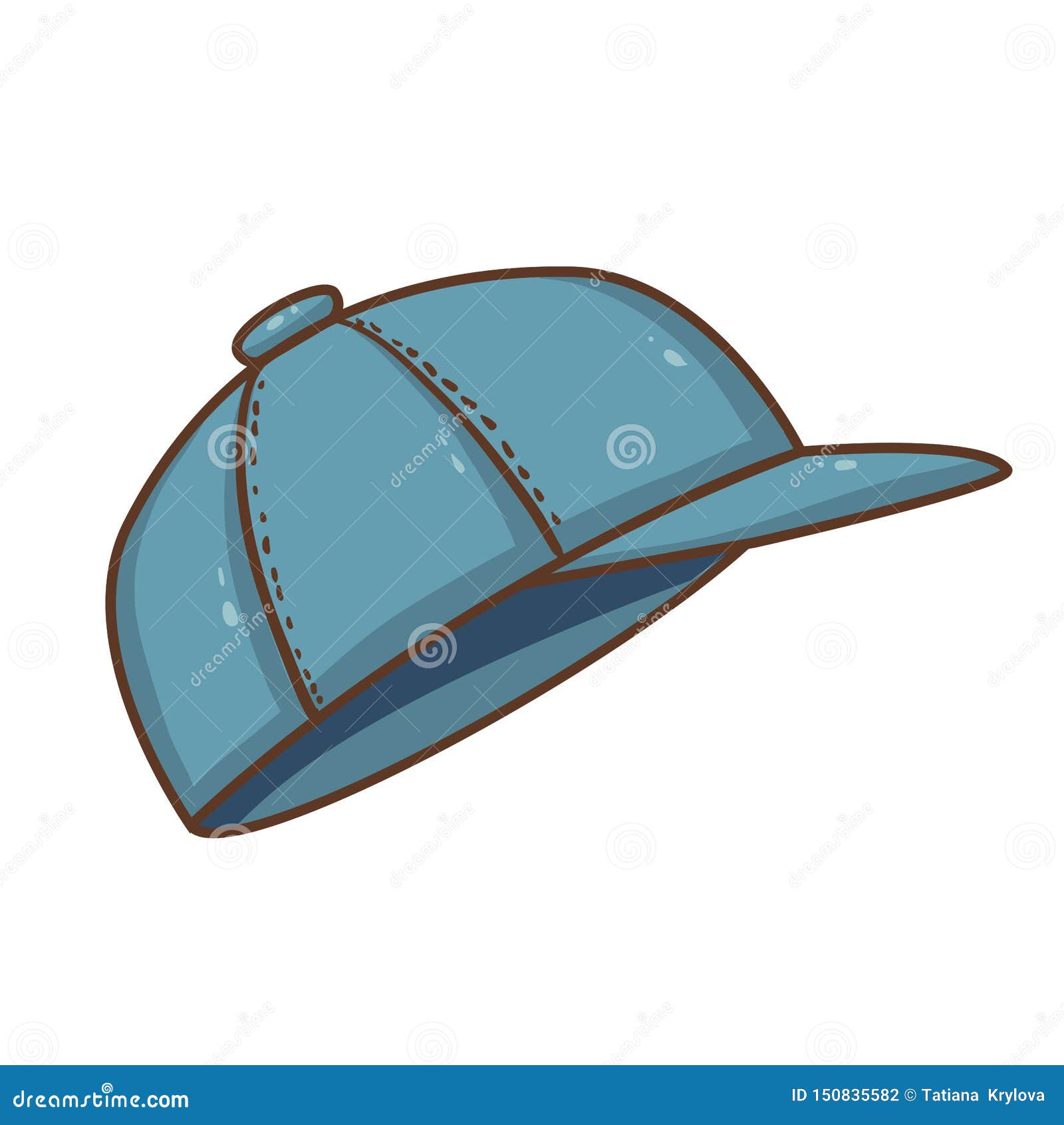 Vector Illustration of Blue Baseball Cap Isolated on White Stock Vector