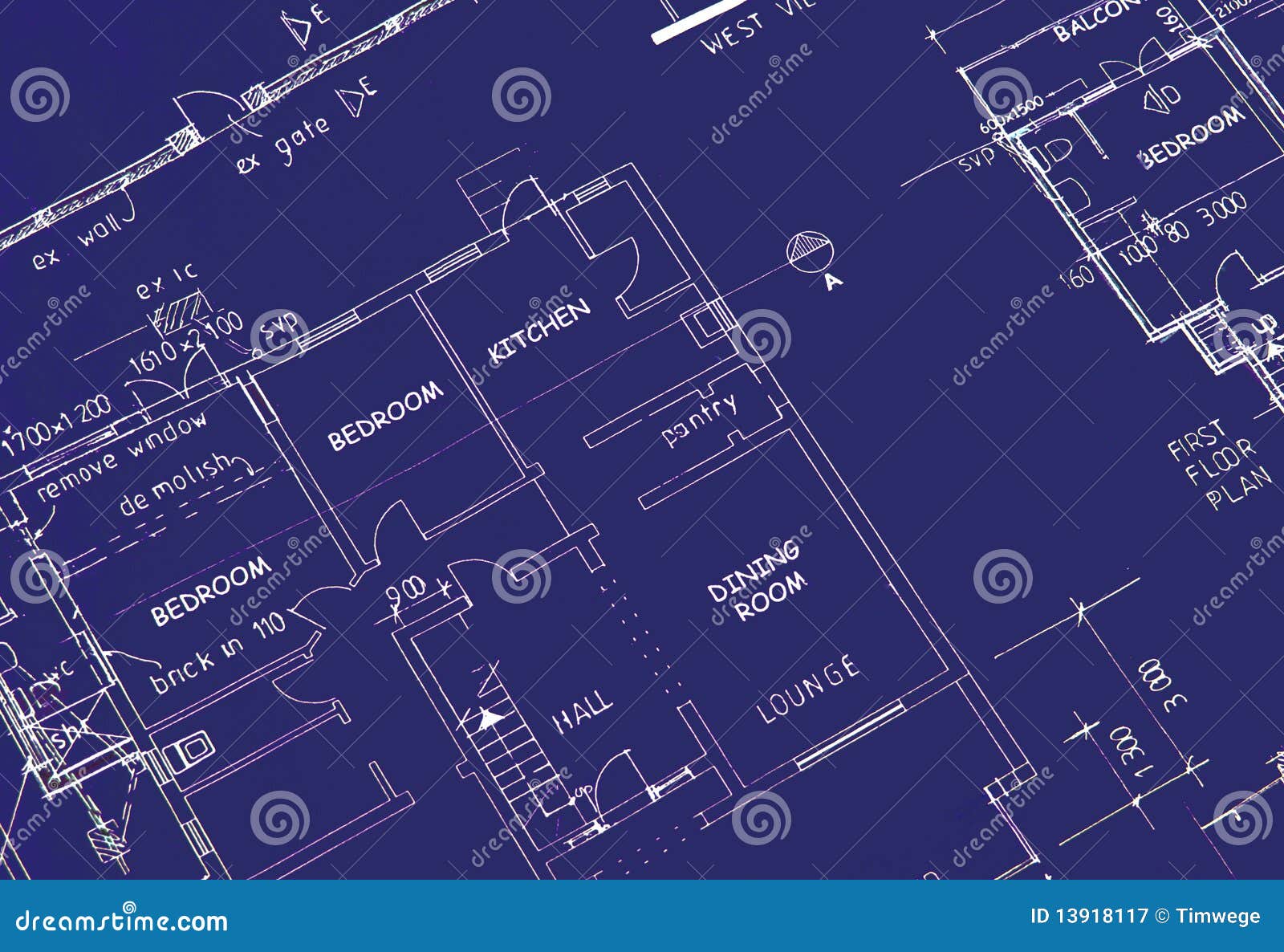 Blueprint Of Building Plans Royalty Free Stock Photography - Image 