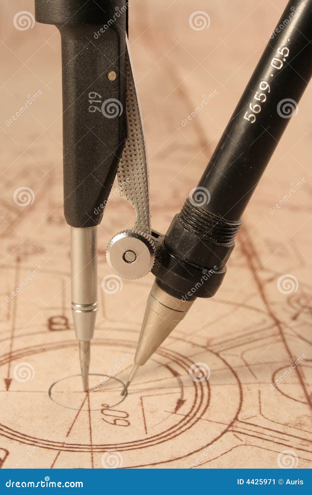 blueprint and compasses