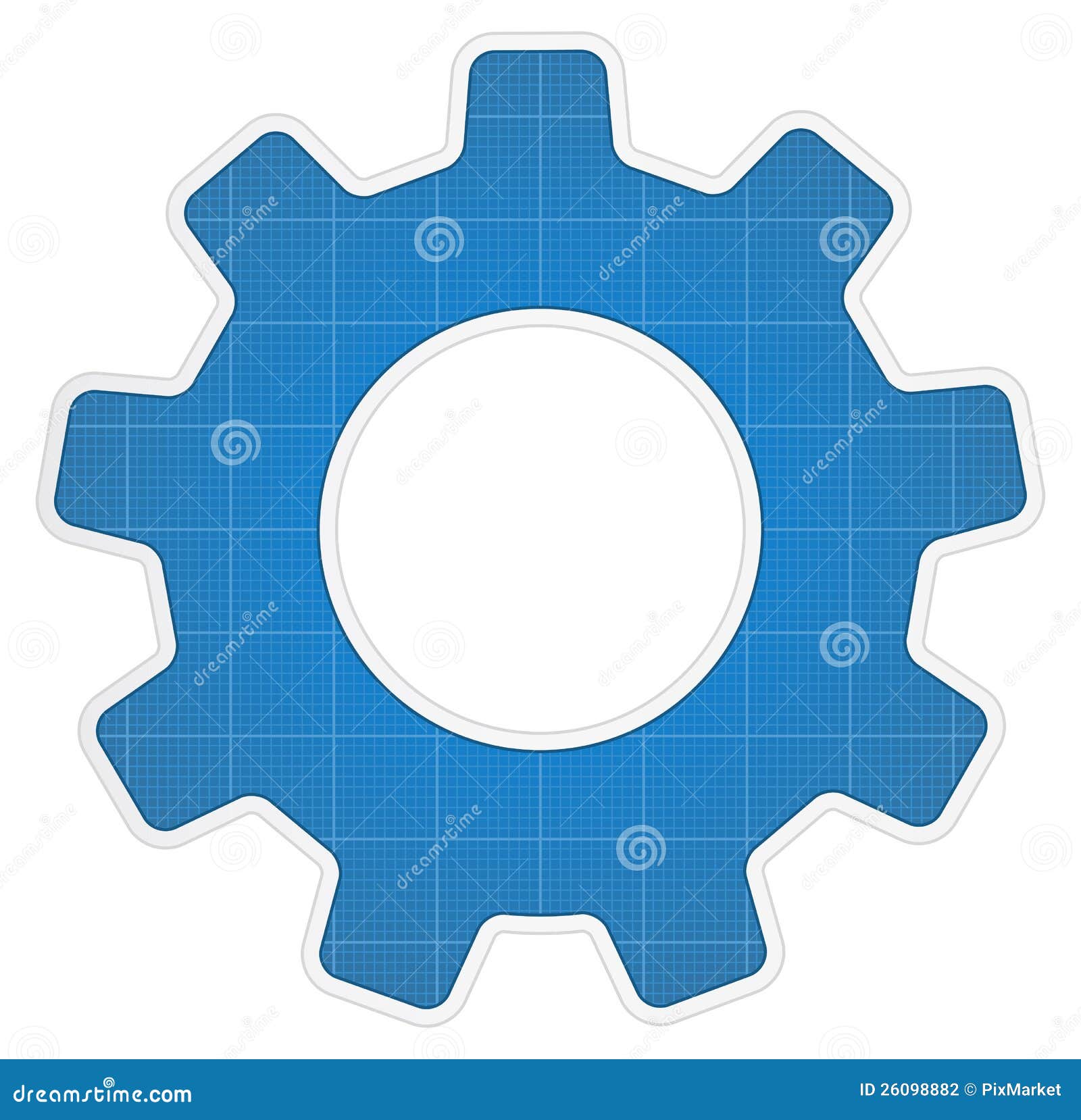 Blueprint gear icon stock vector. Illustration of plan 26098882