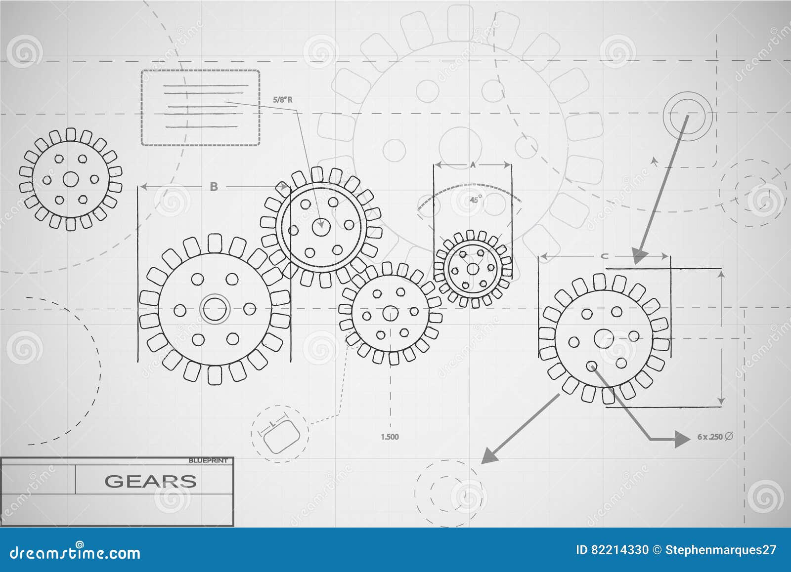 Blueprint Gears Illustration Stock Illustration Illustration of abstract, blueprint 82214330
