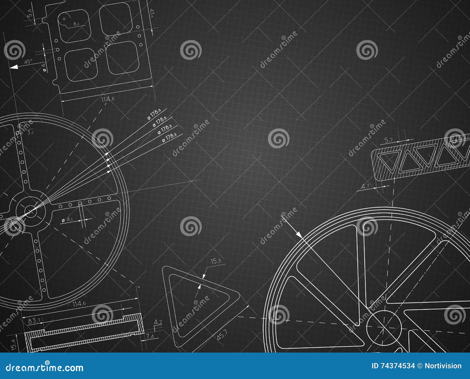 Measurements And Gear Line Icons Collection. Gauge, Caliper, Protractor ...