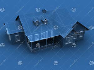 Blueprint House Plan Drawing The Figure Of The Jotting Sketch Cartoon 