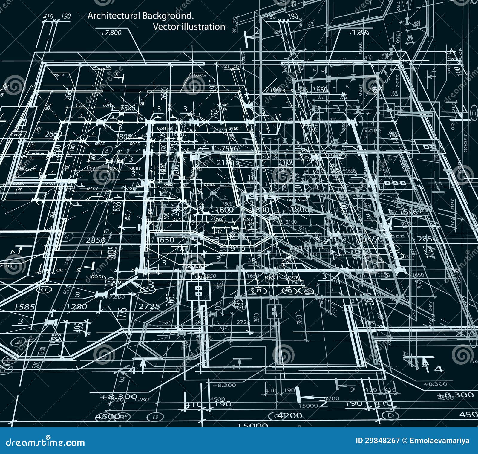 blueprint house black white color vector illustration 29848267