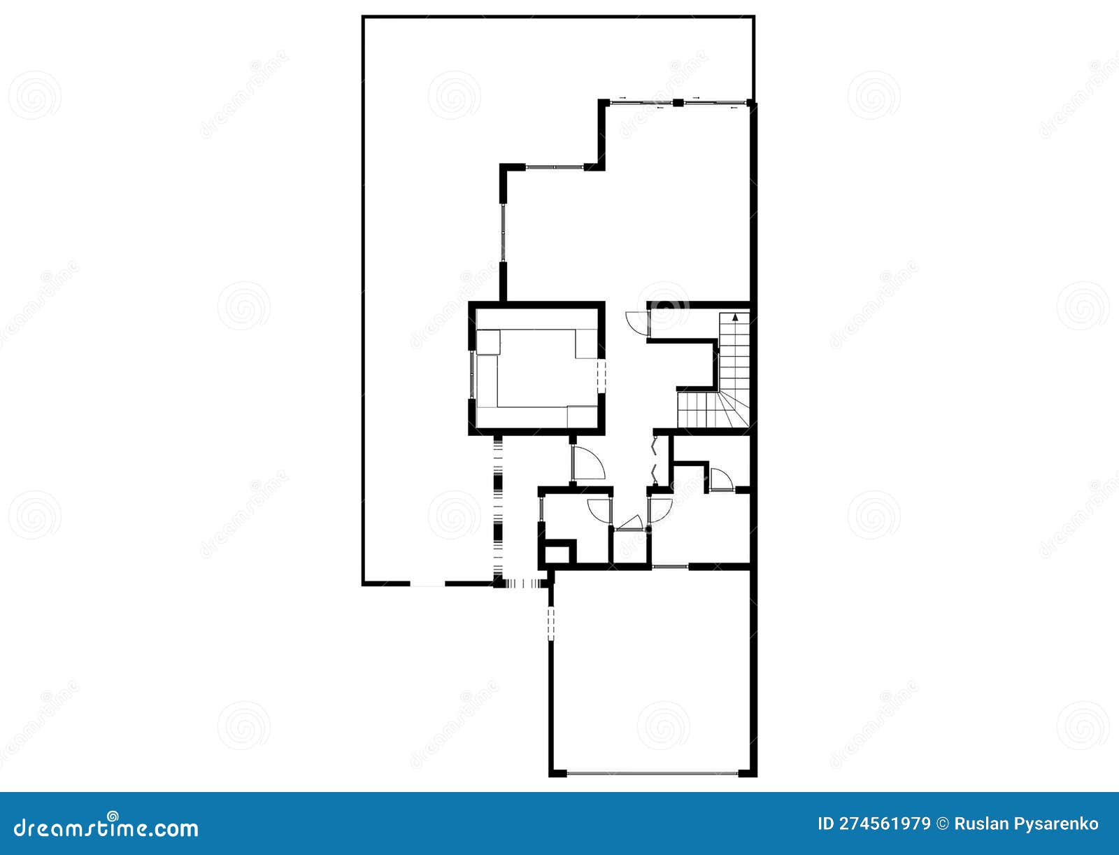 Blueprint Plan Black And White House Floor Plans Floorplan 2D Drawing
