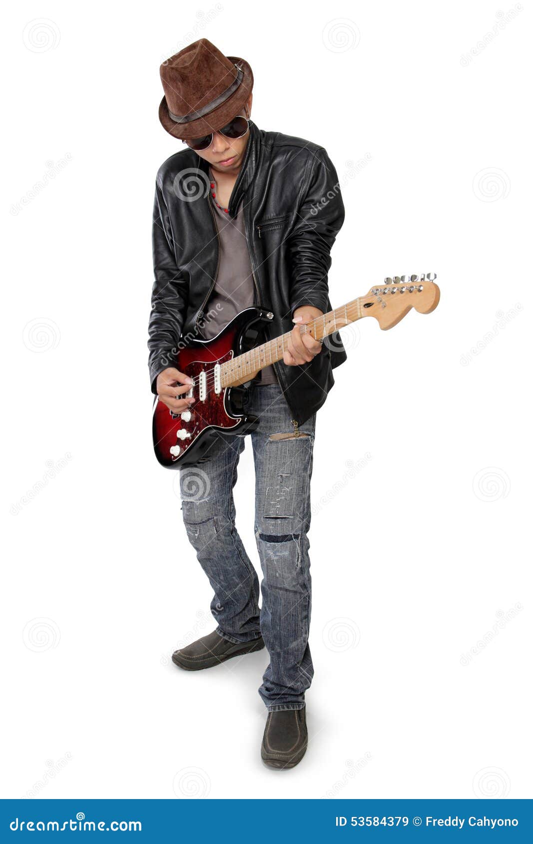 Blues Guitar Player Cool Attitude Stock Image - Image of blues, head:  53584379
