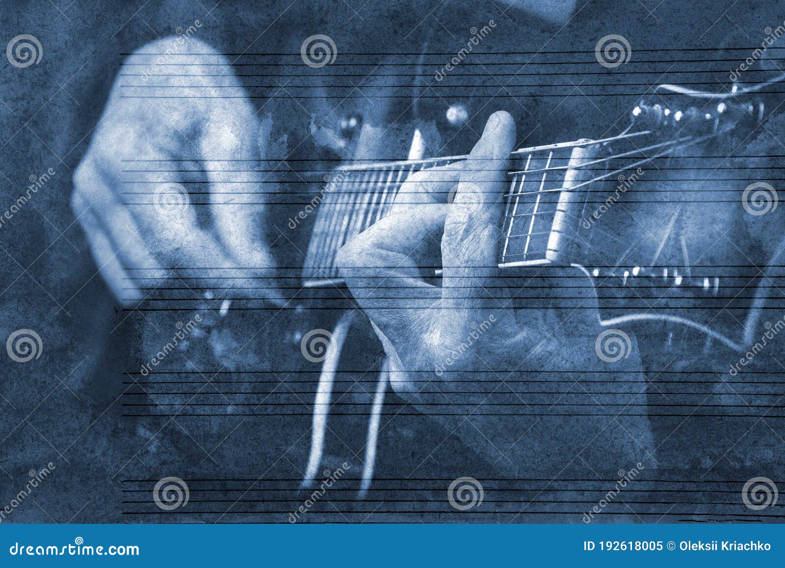 Blues Music Concept Guitarist Playing Blues Guitarist On The