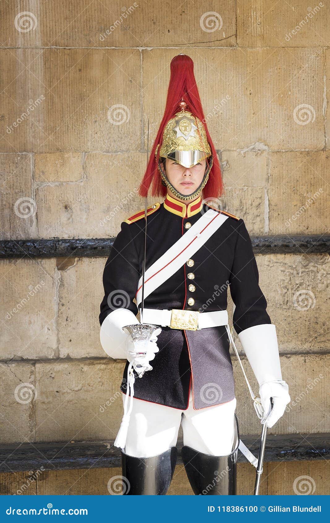 Blues and Royals Trooper on Duty at Horseguards Parade London England ...