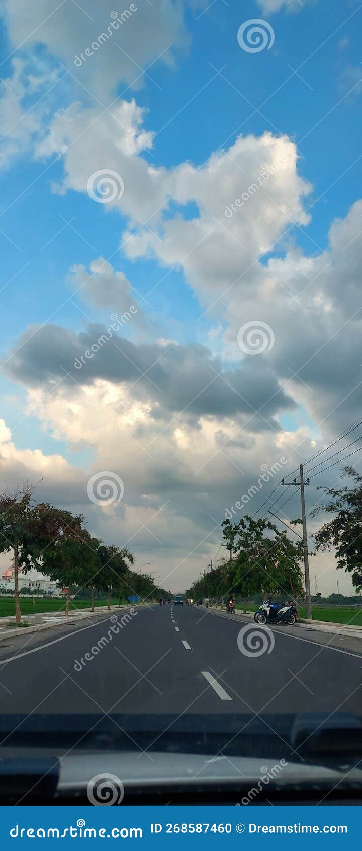 Bluesky and White Cloud on the Road Stock Photo Image of wind, water
