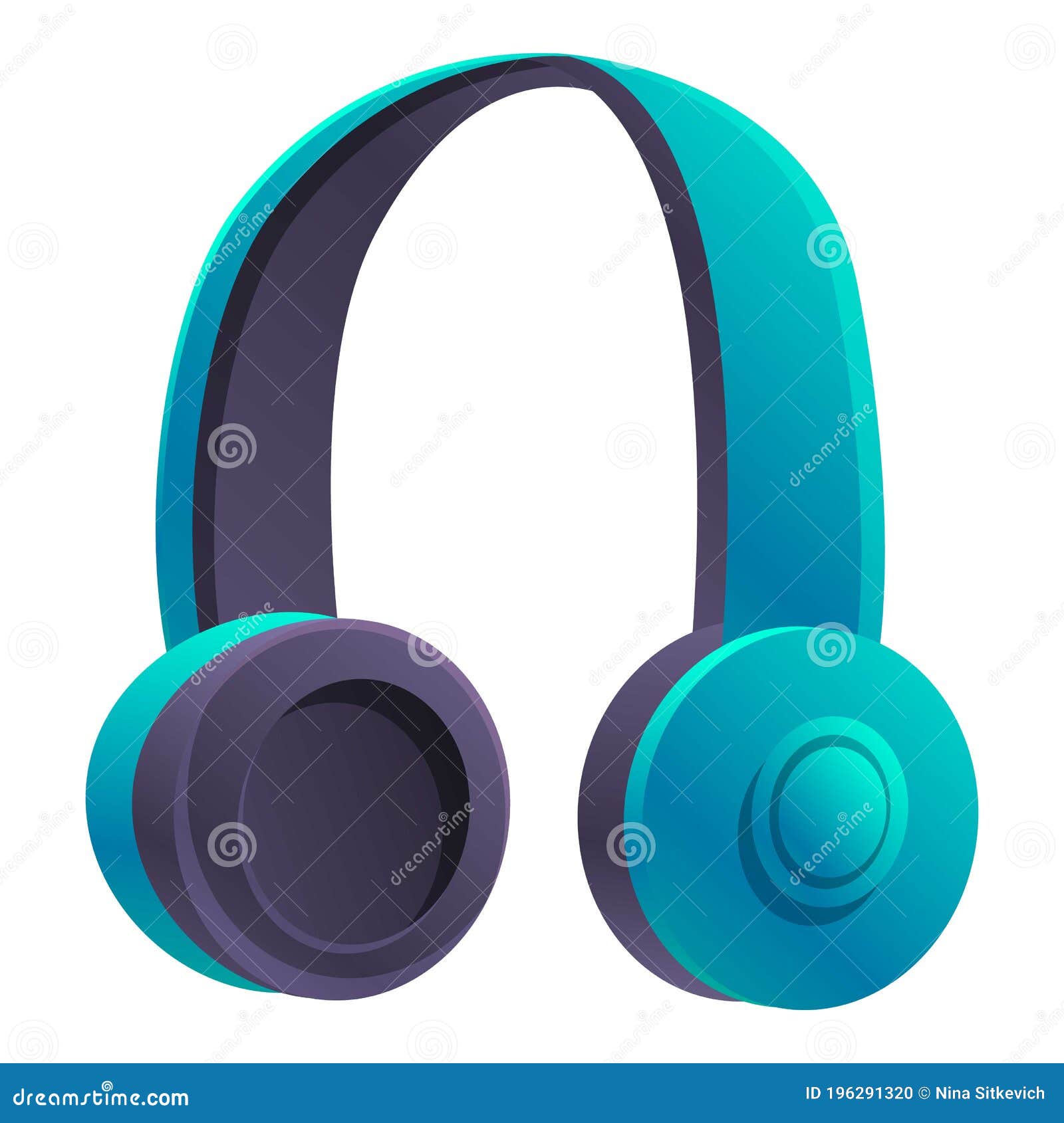 Bluetooth Headset Icon, Cartoon Style Stock Vector Illustration of