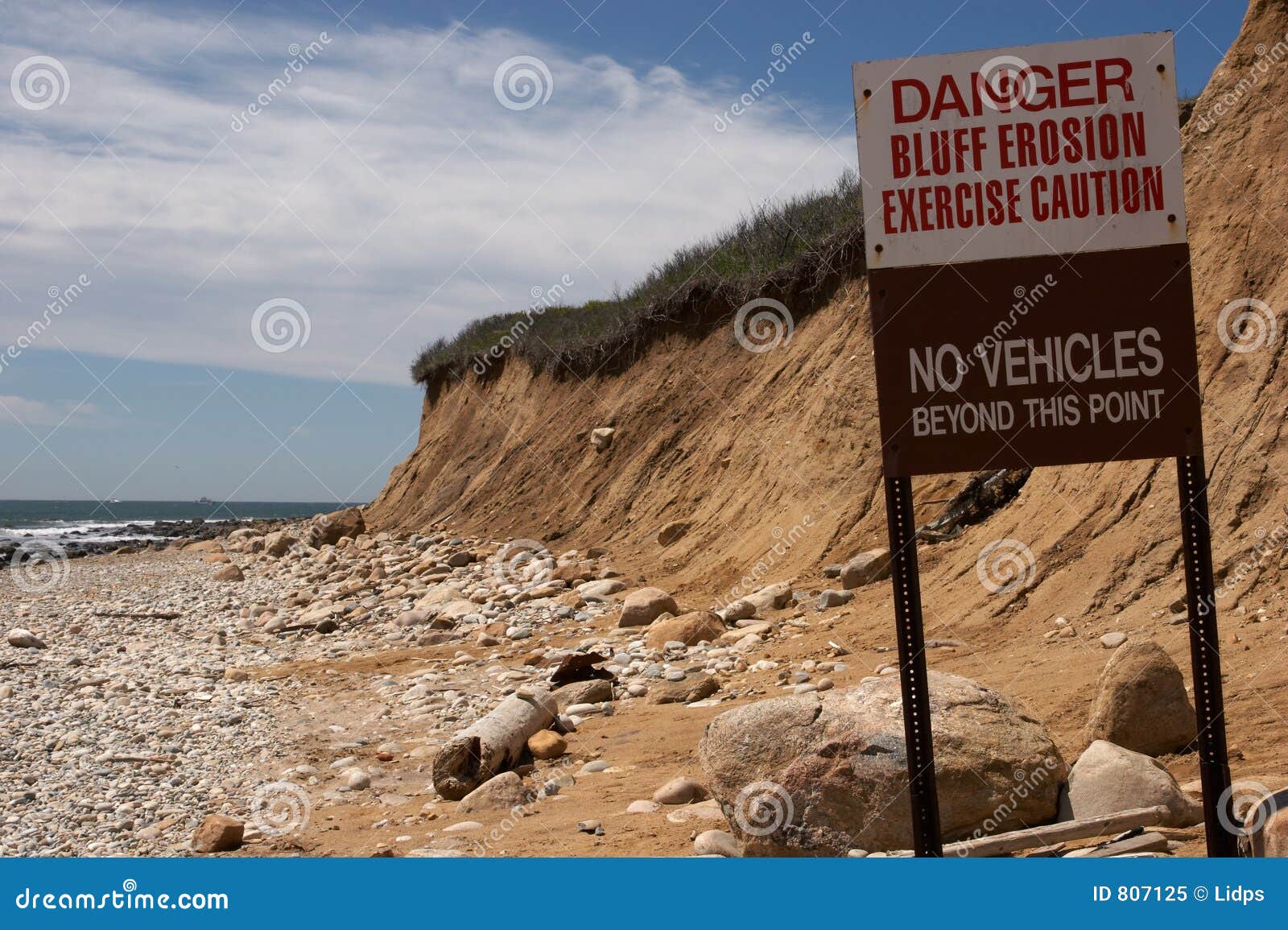 bluff erosion warning