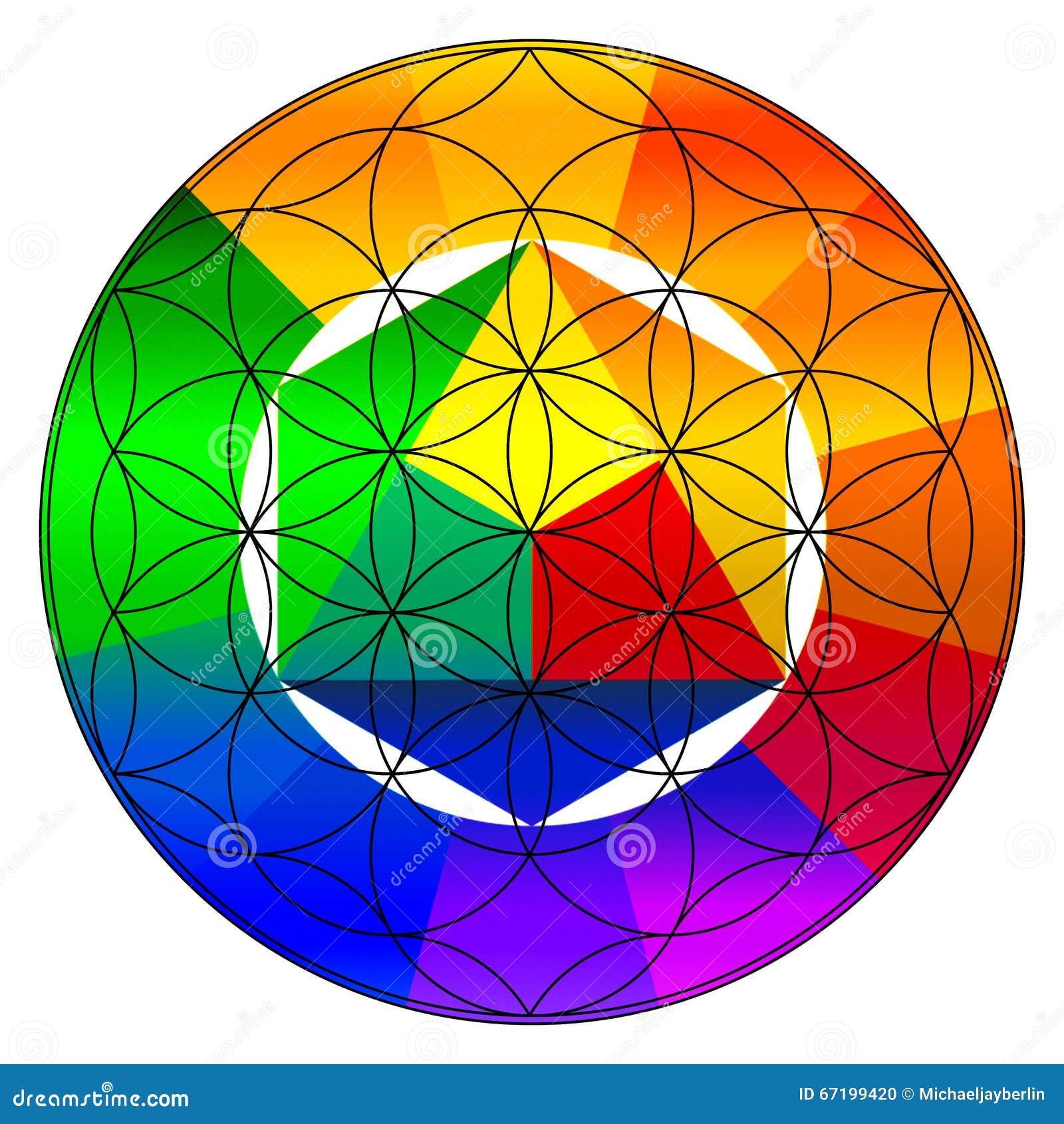 Blume Des Lebens, Buddhismus Chakra Illustration Stock Abbildung