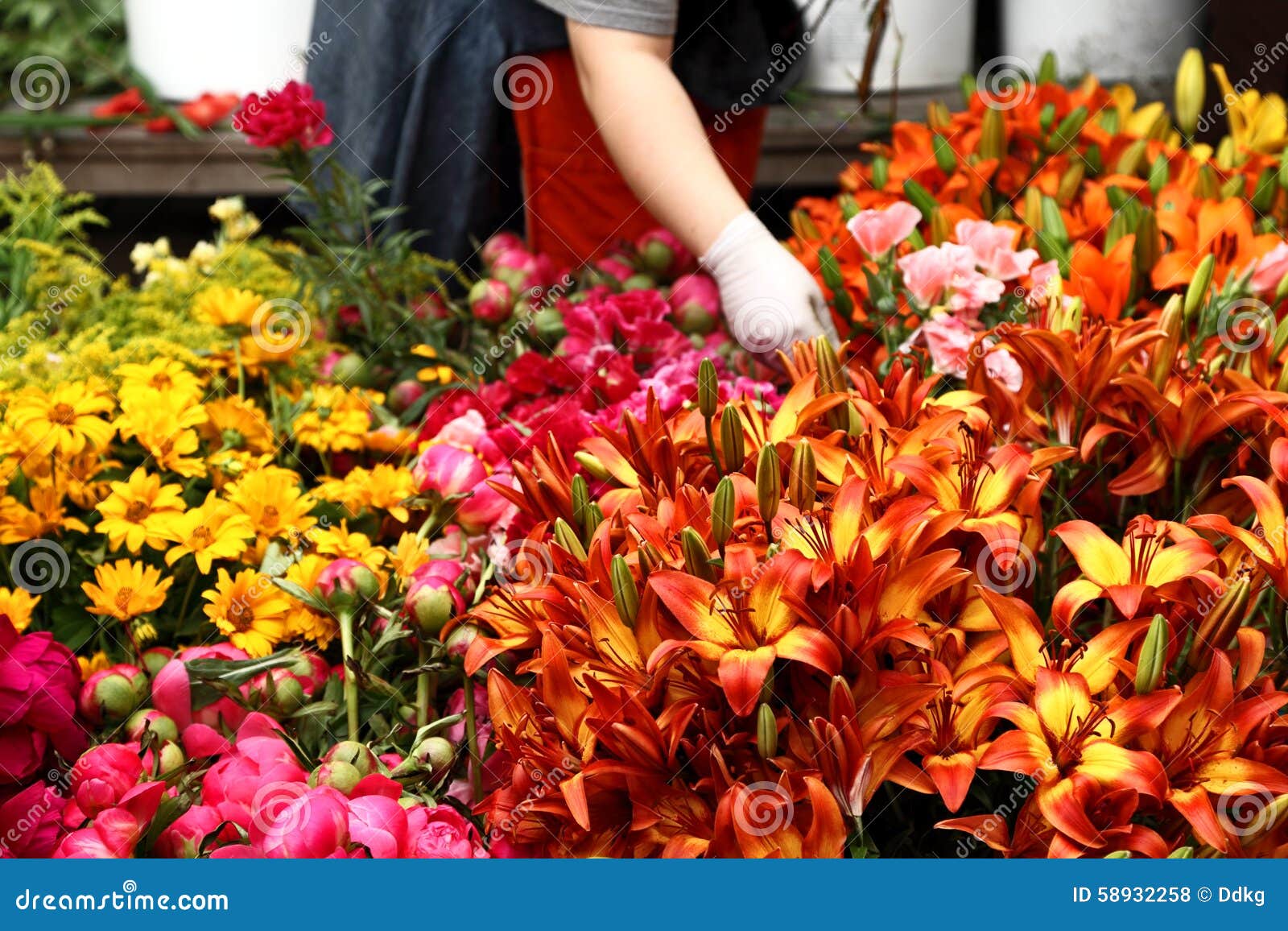 Blumenhandler Stockfoto Bild Von Speicher Blumenstrauss 58932258