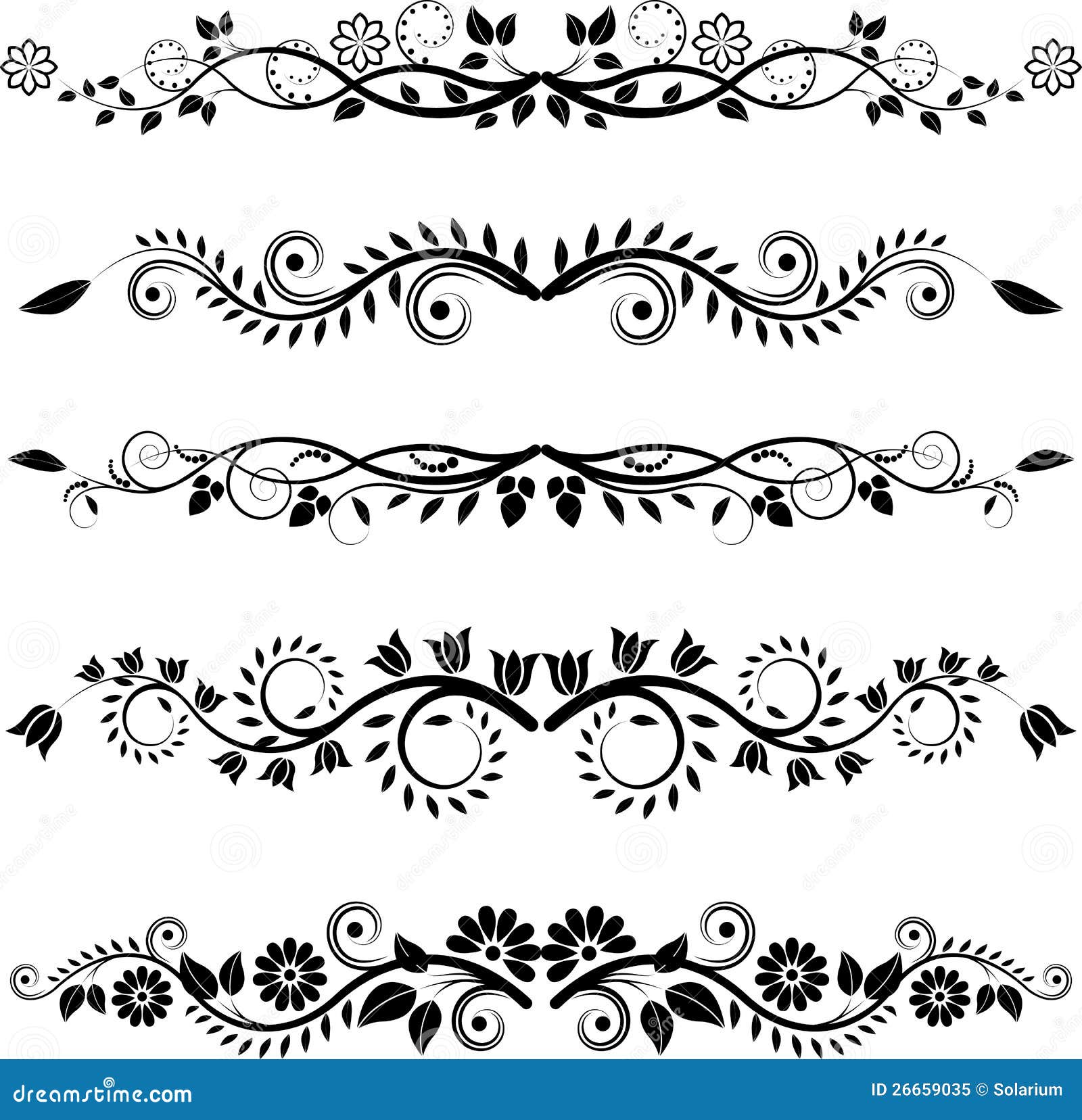 Blumenränder Und Verzierungen Vektor Abbildung