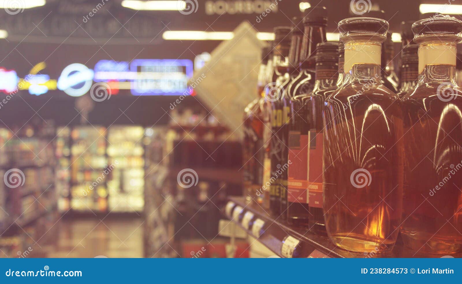 Blur Background Inside Beer, Liquor and Wine Store Stock Image Image
