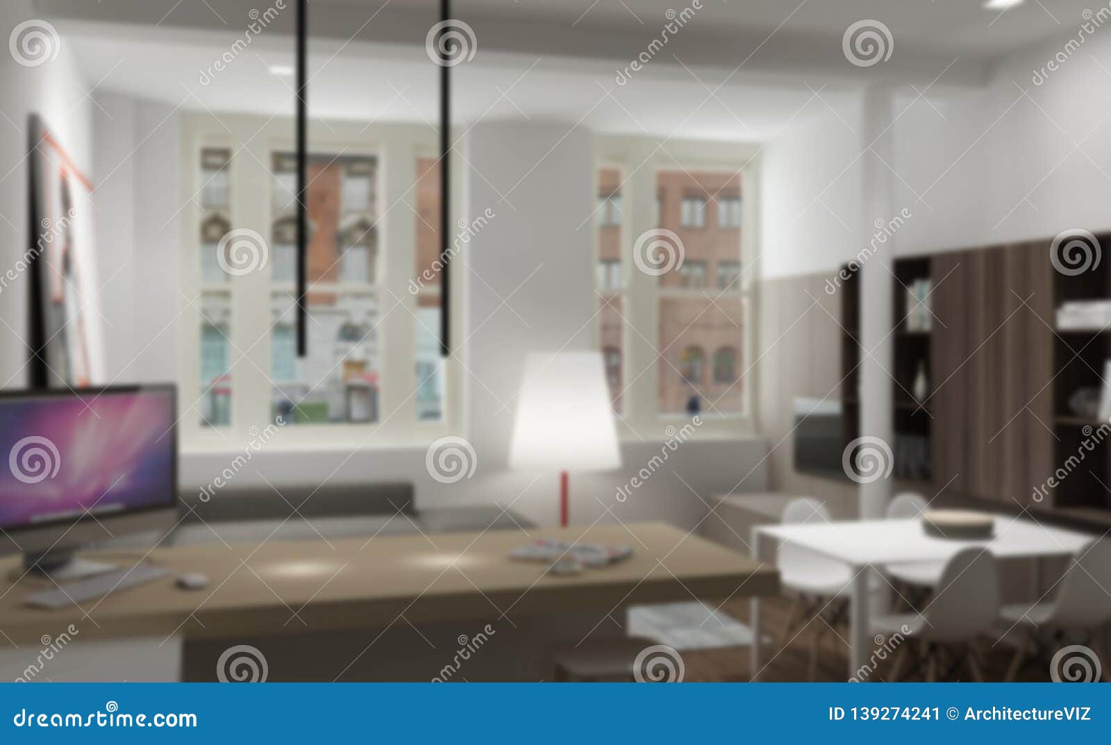 Blur Background Interior Design Modern Living Room With