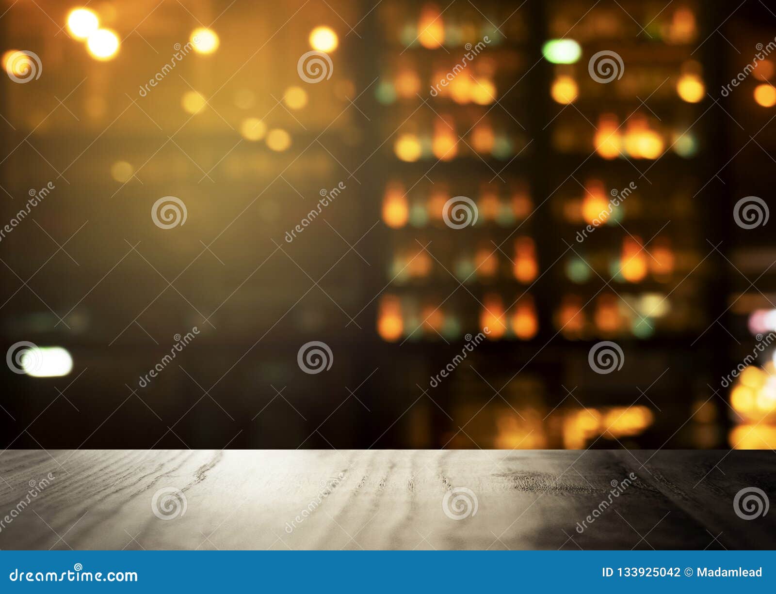 blur bar or pub with top of table and light of party in the dar