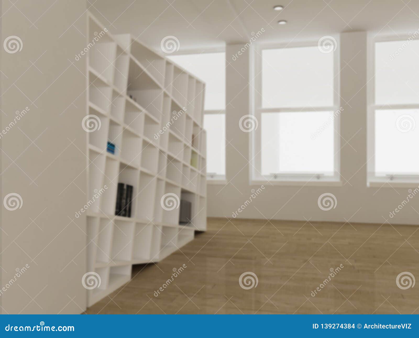 Blur Interior Design Concept Idea Modern Minimalist White