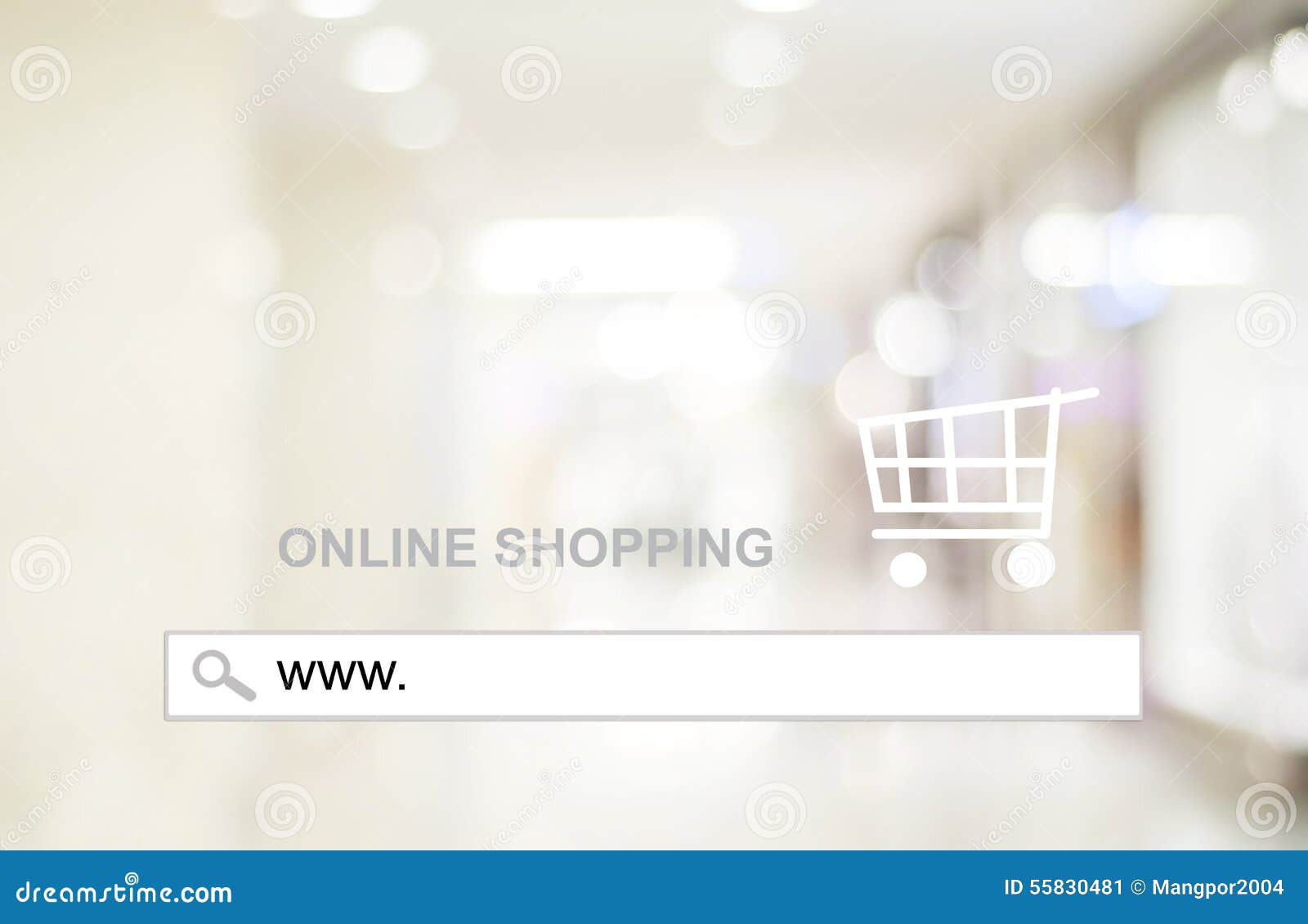 Blur Store And Bokeh Light With Address Bar Online Shopping