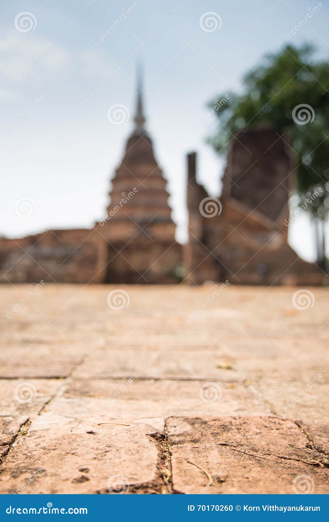 Blur Thai Ancient Brick Temple Stock Photo - Image of thailand, thai:  70170260