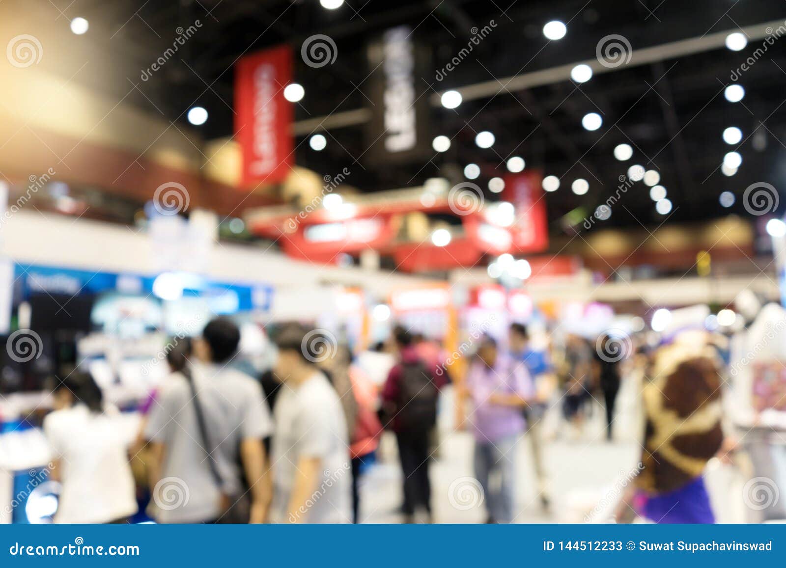 blur trade fair show exhibition hall for background