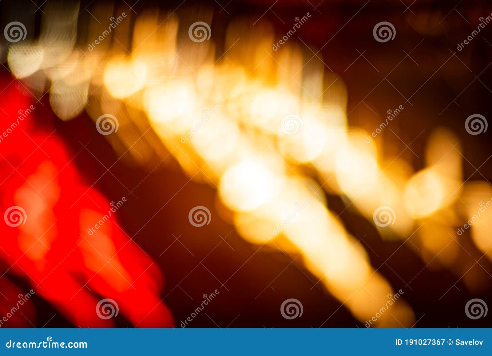 Blurred Abstract Background with Yellow and Red Light in Motion Stock