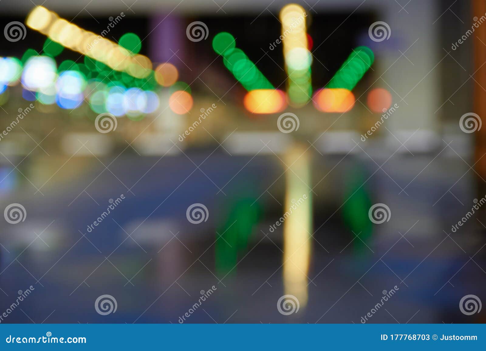 Blurred Background of Night Lights after Rain Stock Image Image of