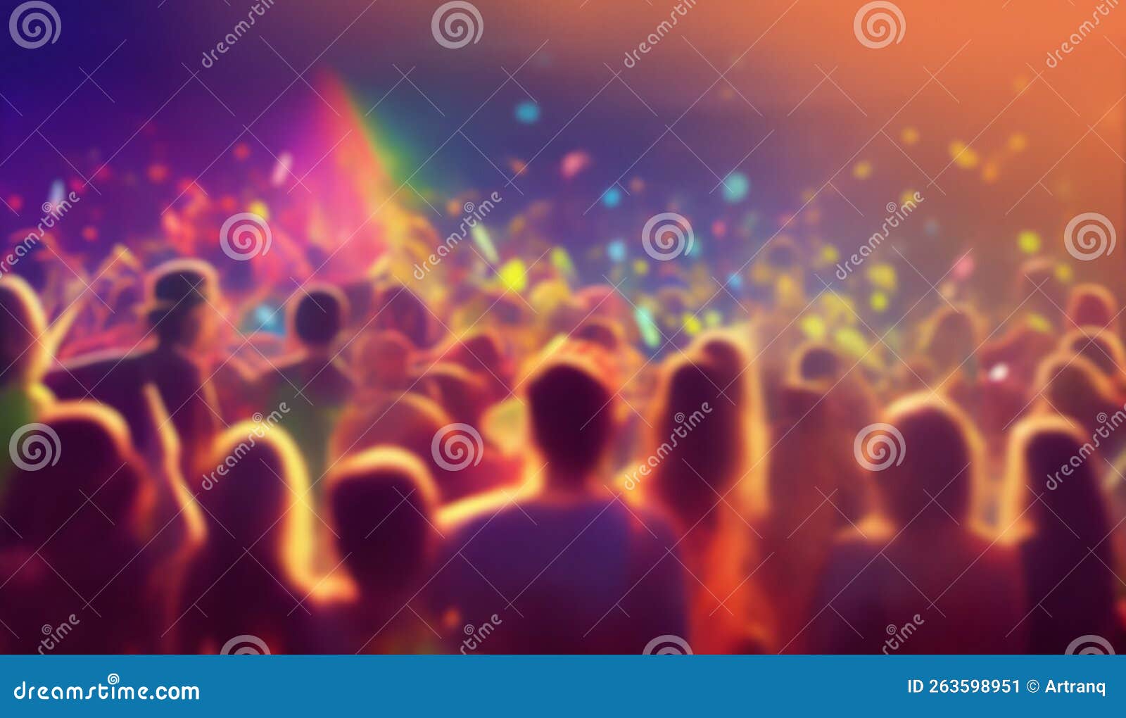 Blurred Background Revelry Shindig. a Night Party with People are ...