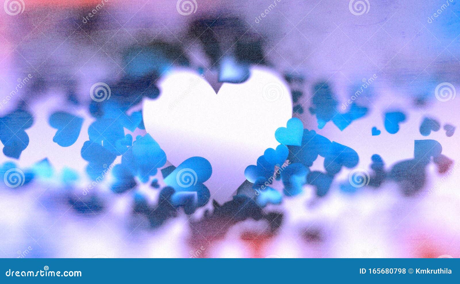 purple and blue hearts background