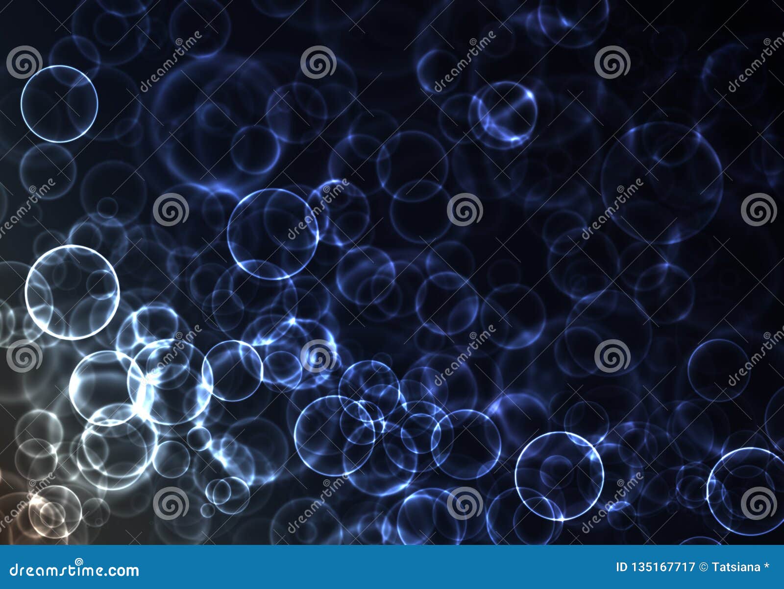 Blurred Blue And White Bokeh Background For Text Decoration
