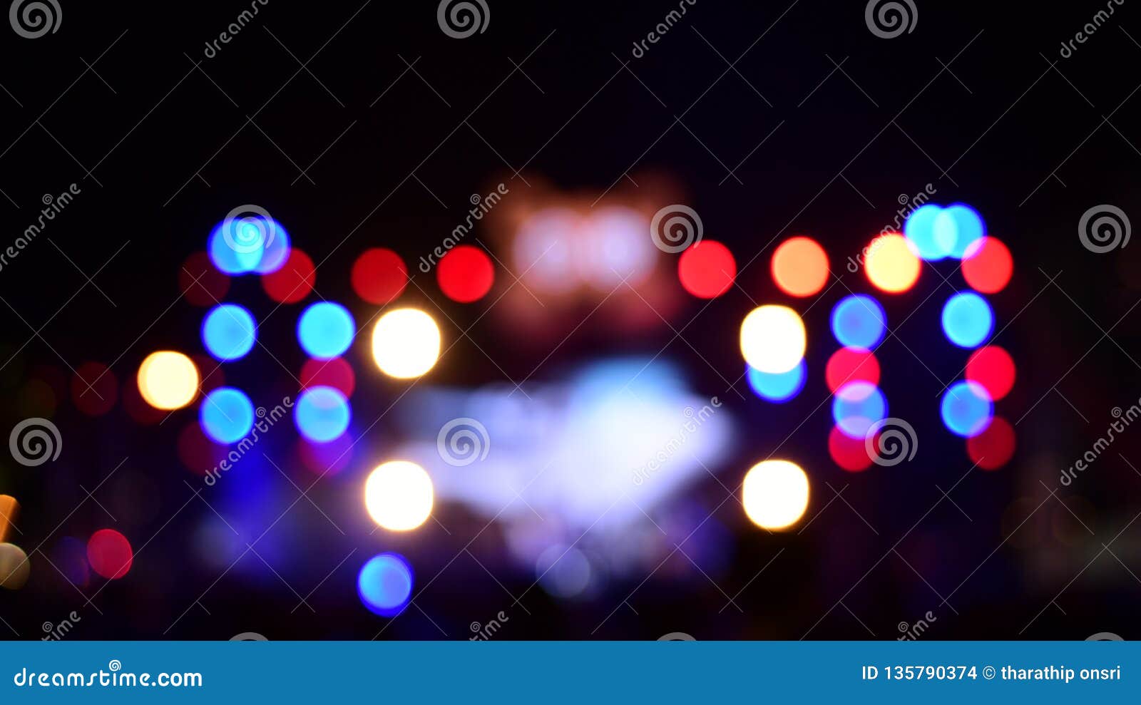 blurred bokeh in the concert stage on new year`s day