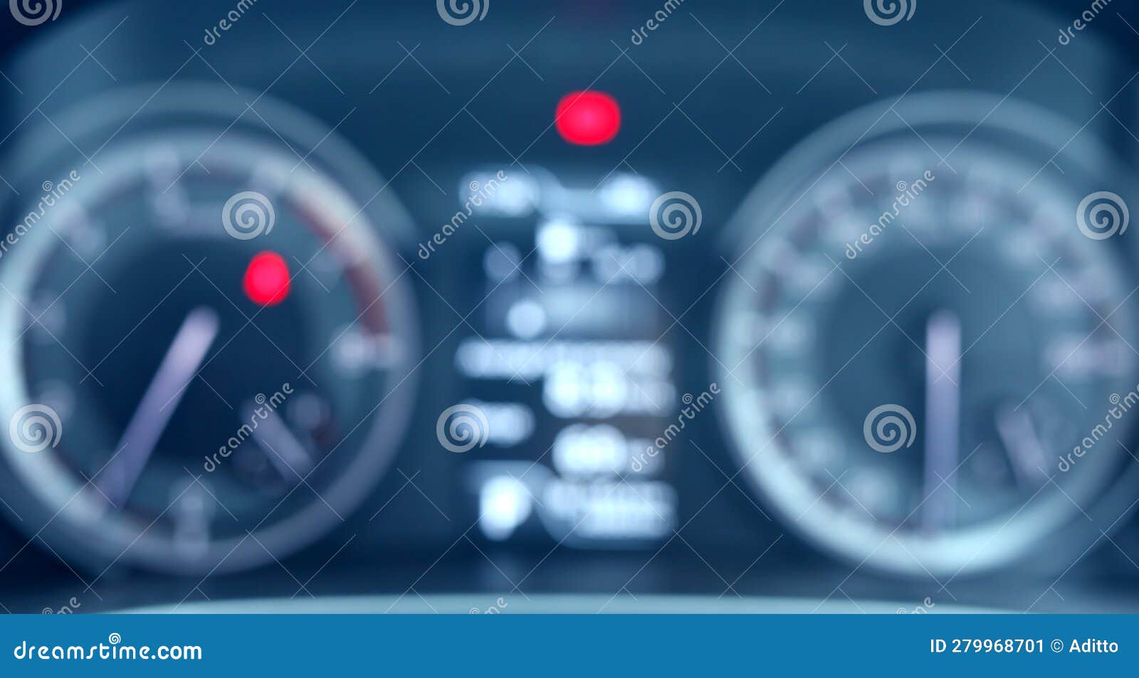 Blurred Car Speedometer. Soft Focus Light Speedometer Stock Image