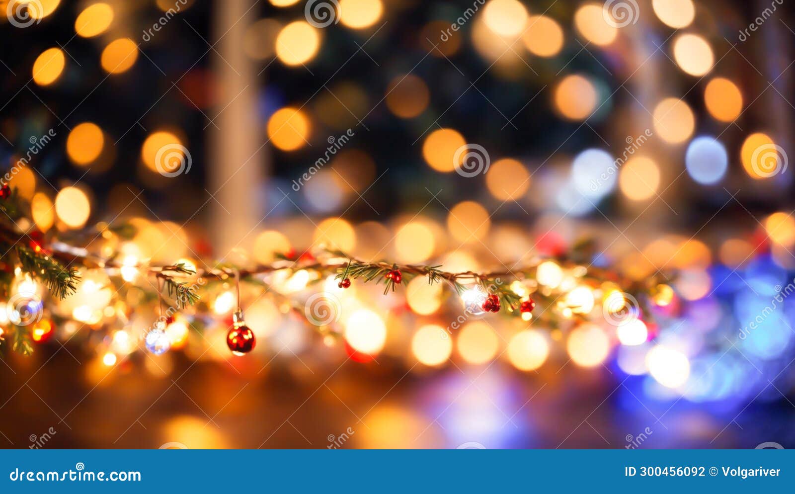 Blurred Christmas Lights Background Stock Illustration Illustration