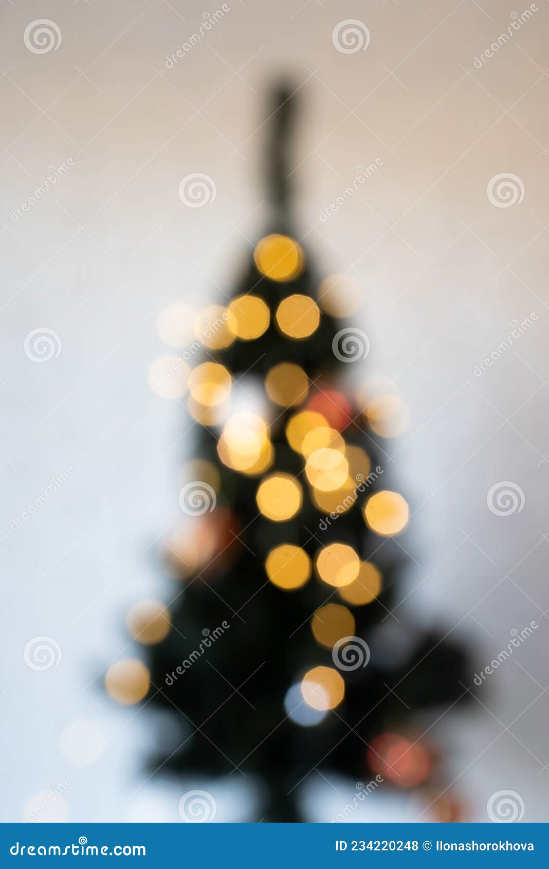 Blurred Christmas Tree with Fairy Lights Stock Photo Image of season