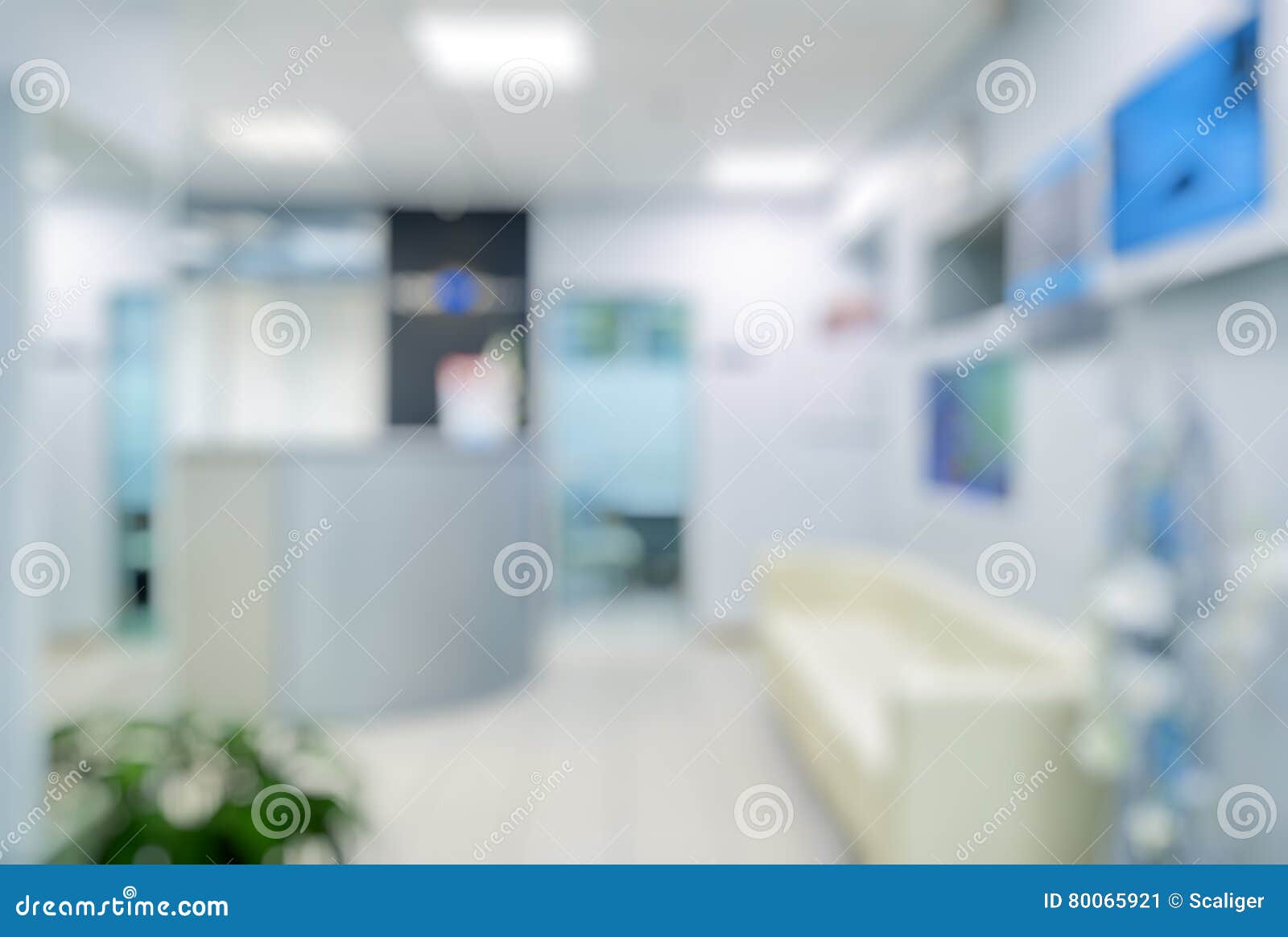 blurred clinic interior