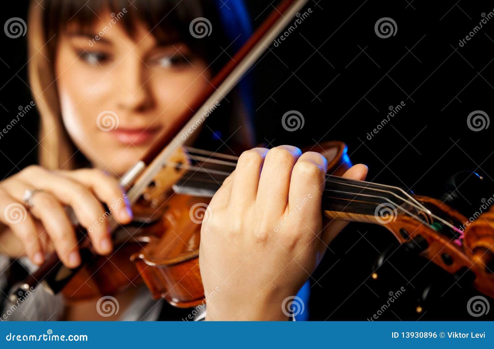 Blurred female violinist stock photo. Image of musician 13930896