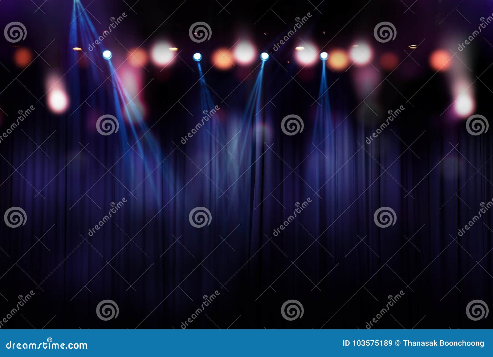 blurred lights on stage, abstract of concert lighting