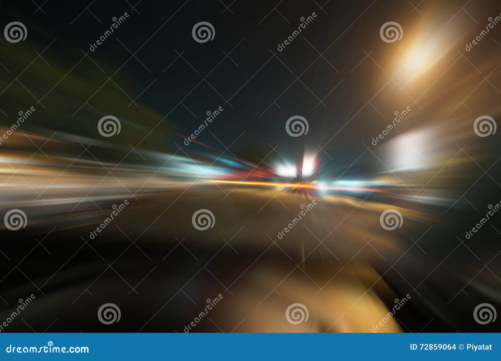 Blurred Motion Car Lights on the Road at Night Stock Photo Image of