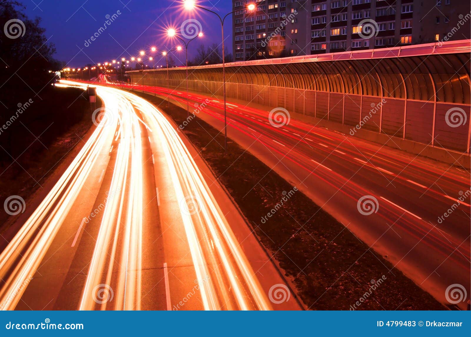 Blurred traffic lights stock image. Image of skyline, cityscape 4799483