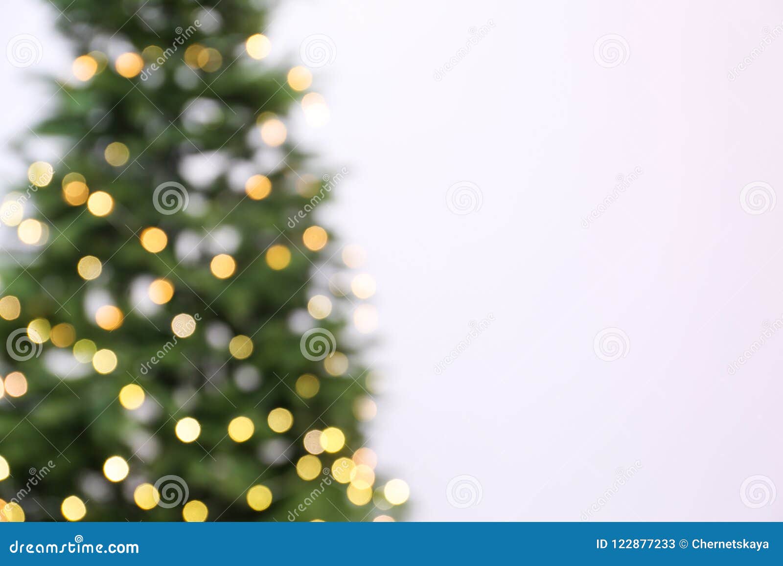 Blurred View of Beautiful Christmas Tree with Fairy Light Stock Image ...
