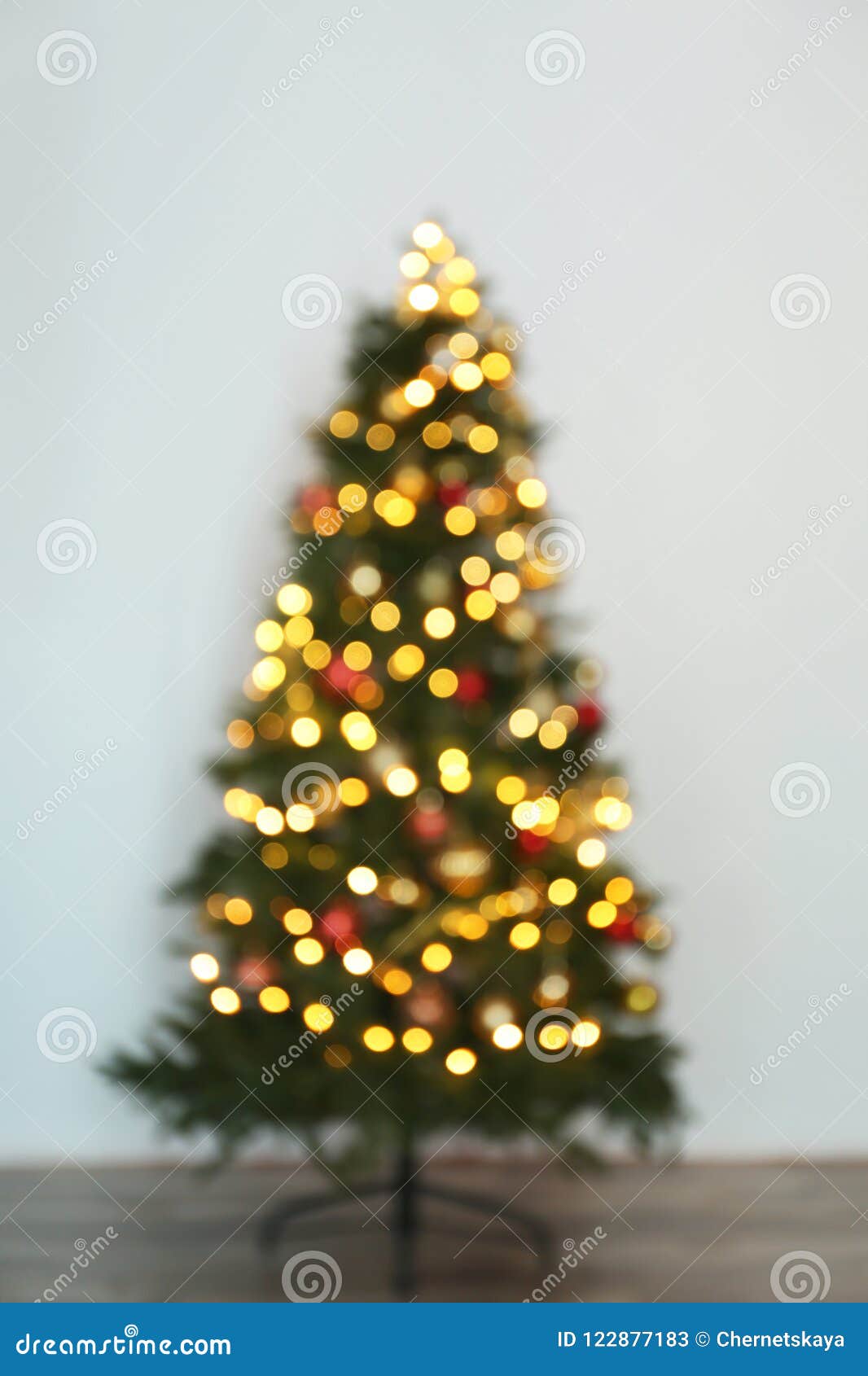 Blurred View of Beautiful Christmas Tree with Fairy Lights Stock Image ...