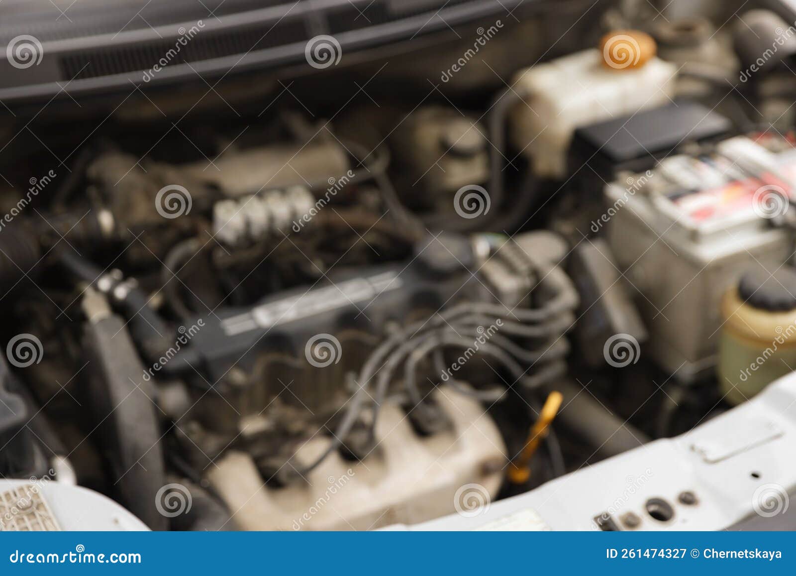 Blurred View of Engine Bay in Modern Car Stock Image Image of service