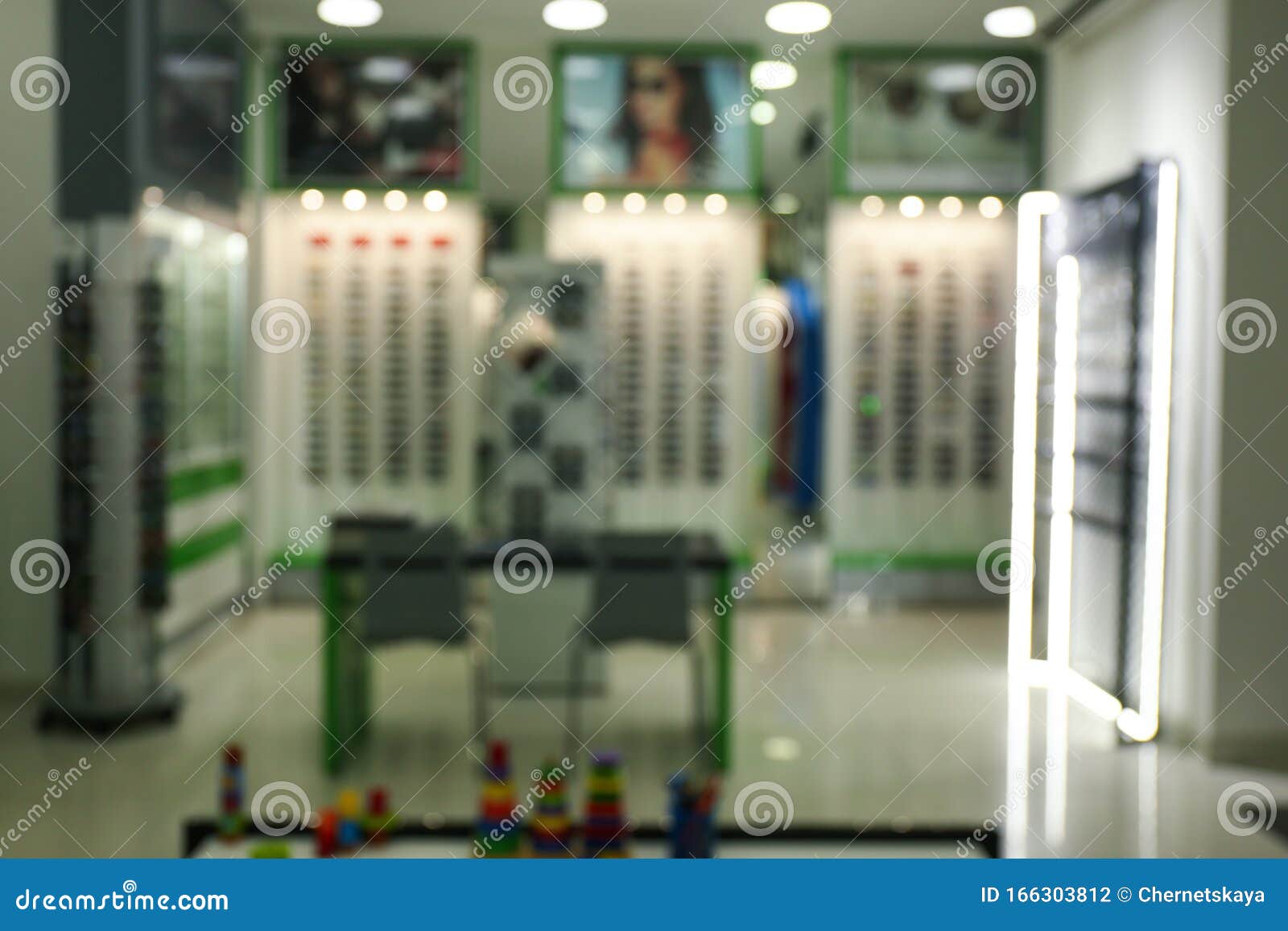 Blurred View of Optical Store in Shopping Mall Stock Photo Image of