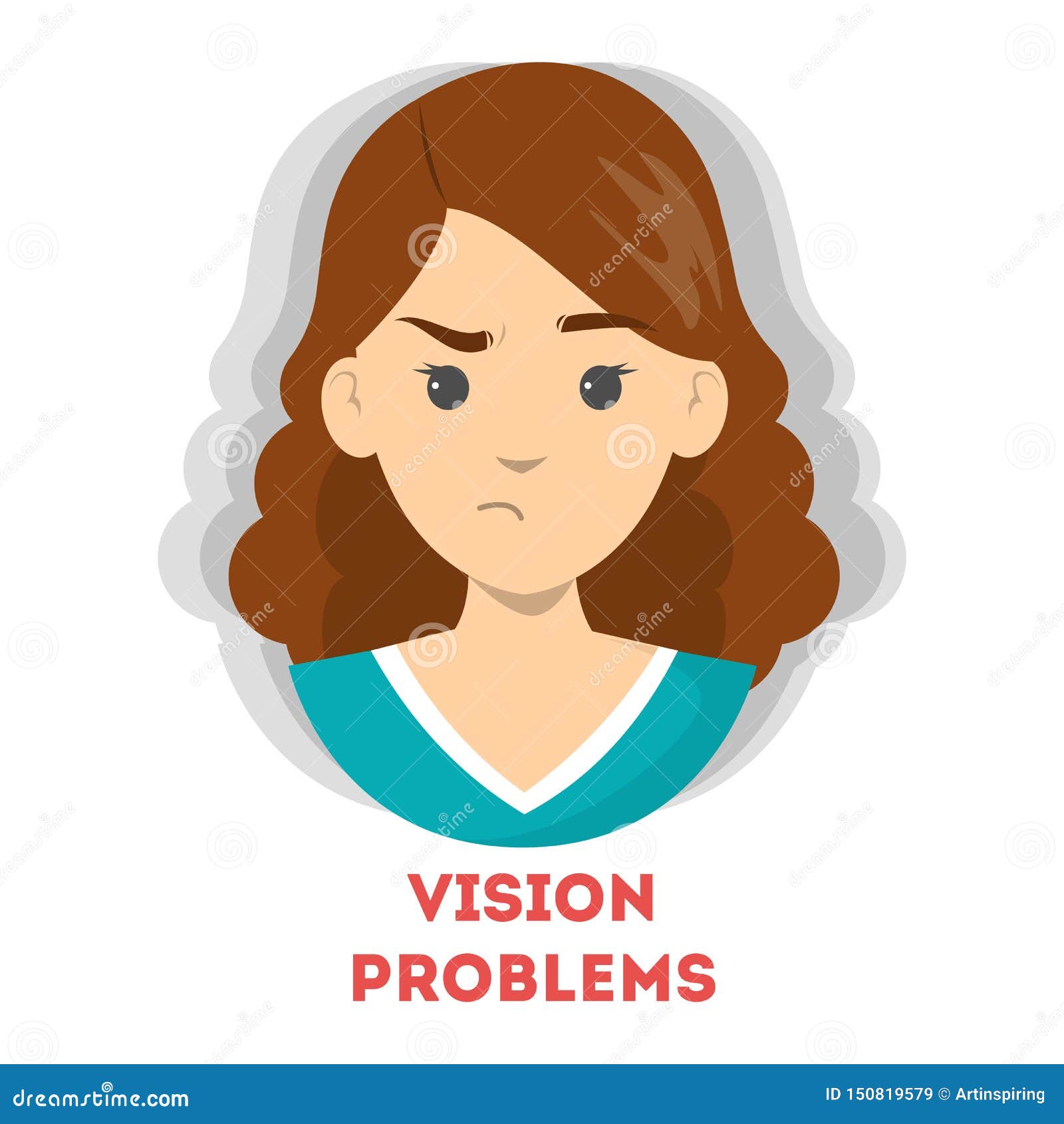 Blurred Vision As a Symptom of Disease. Eye Problem Stock Vector -  Illustration of double, irritated: 150819579