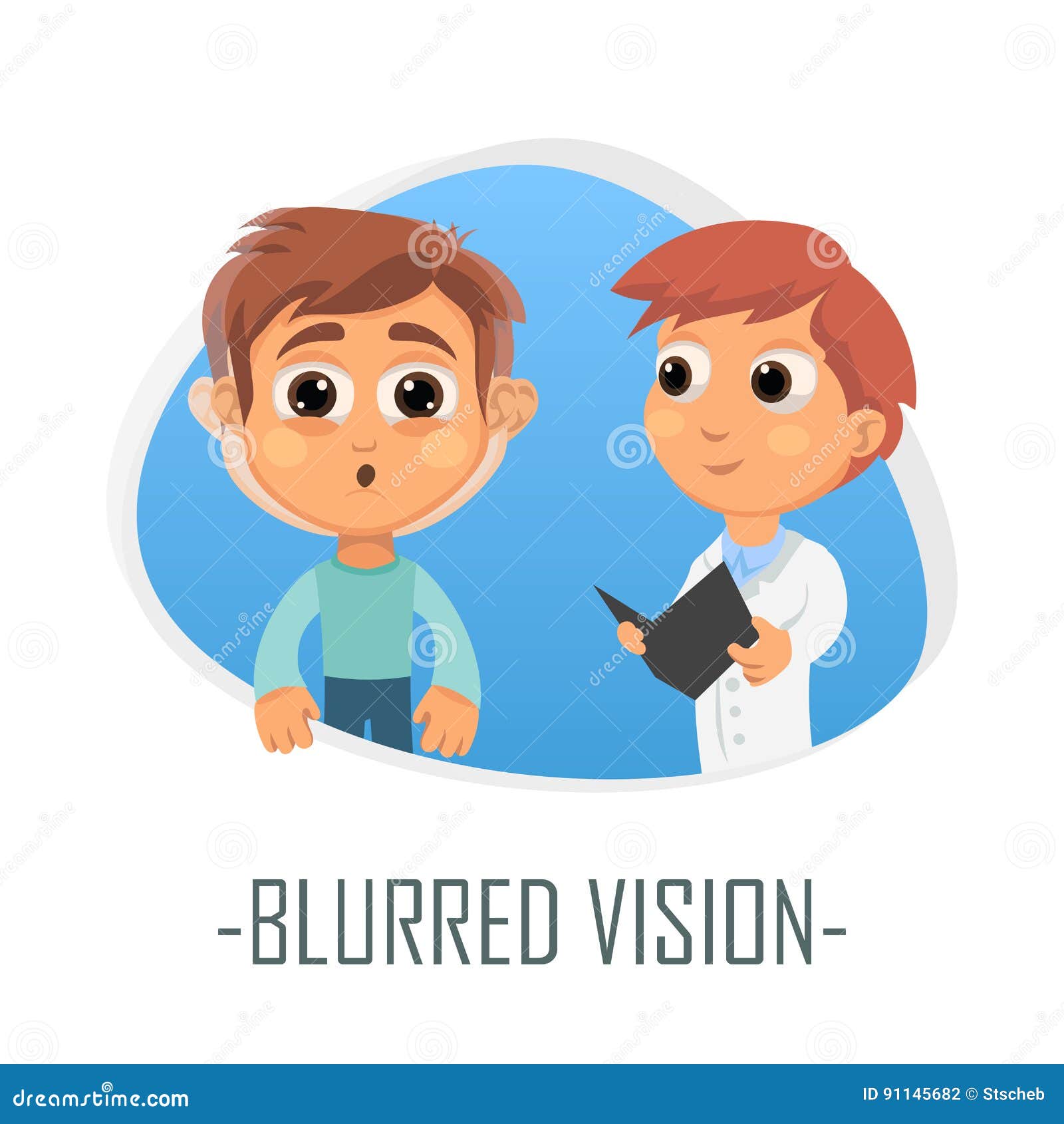 Blurred Vision Medical Concept. Vector Illustration Stock Vector -  Illustration of male, optician: 91145682