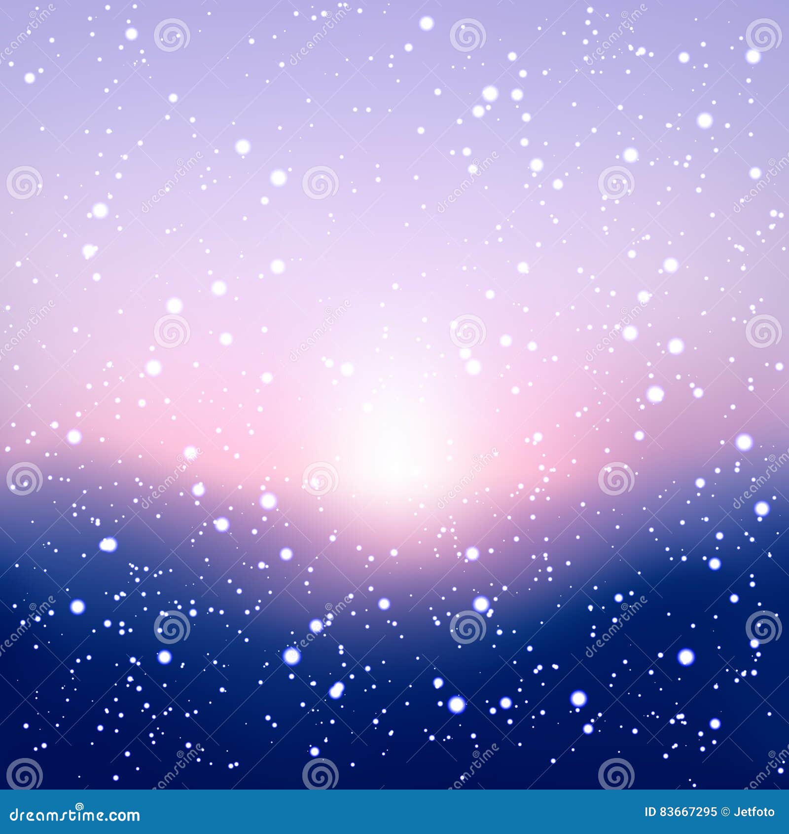 Blurred Winter Background With Snow And Sunrise Stock Vector