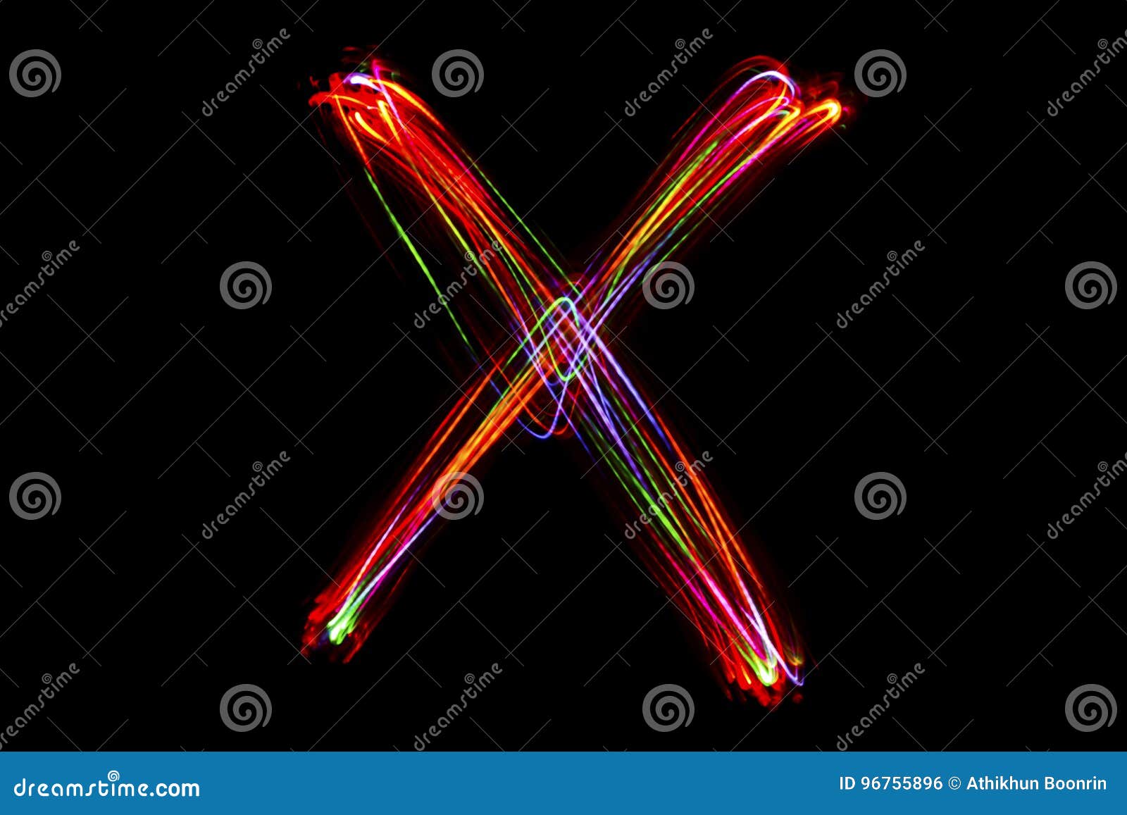 Blurred Word `X` Writing from Light . Stock Photo Image of message