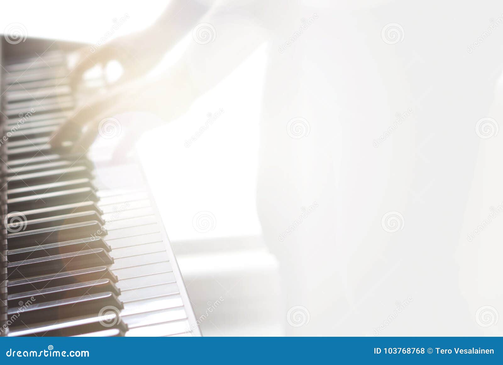 blurry abstract music background. playing piano.